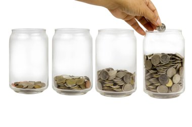 Cipping yolu ile beyaz arka plan üzerinde Tayland Sikke kaydetme.