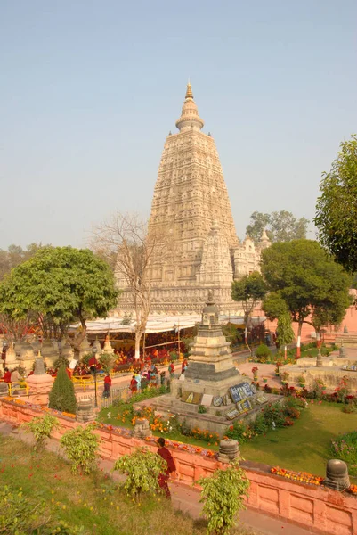 Mahabodhi tapınağı, Bodhgaya, Bihar. Hindistan — Stok fotoğraf