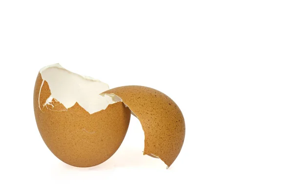 Broken Eggs shell on white Background. — Stock Photo, Image