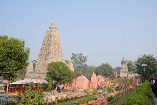 Świątynia Mahabodhi, Bodh Gaya, Indie. Miejsce, w którym Budda Gautam — Zdjęcie stockowe