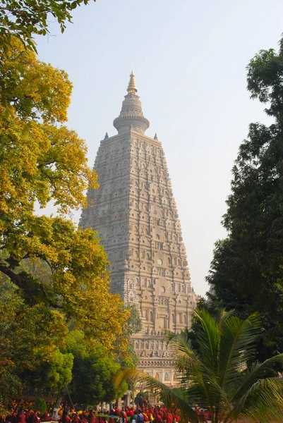 Mahabodhi tapınağı, Bodh gaya, Hindistan. Gautam Buddha 'nın — Stok fotoğraf