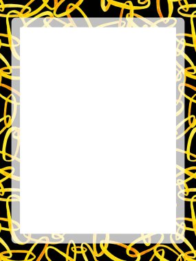 Suluboya birbirine bağlı zincirler dikdörtgen çerçeve