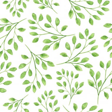 Çiçek dalları ile suluboya dikişsiz desen