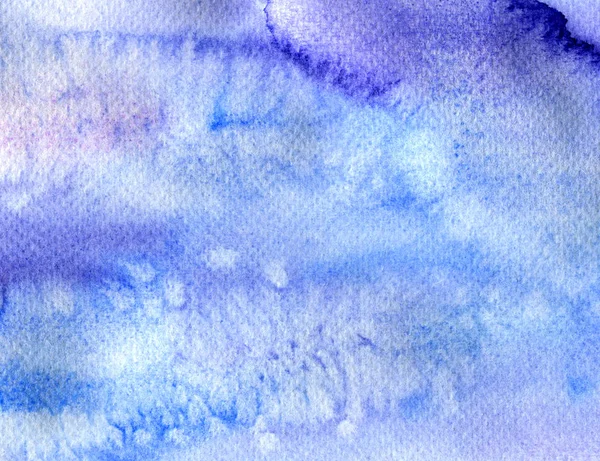 Textura de acuarela azul púrpura con efecto sal. Salpicaduras de pincel coloridas dibujadas a mano y fondo de frotis para diseño, scrapbooking, impresión, decoración, cubiertas . — Foto de Stock