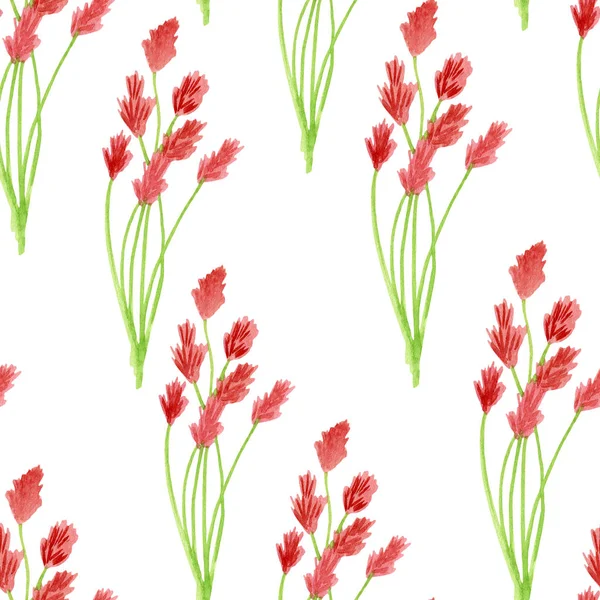 Aquarell schöne rote Kornblume nahtlose Muster. abstrakte florale Illustration auf weißem Hintergrund. handgezeichnete helle Blumen für Design, Dekoration, Stoff, Textil, Druck. — Stockfoto