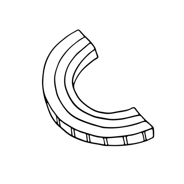 Umriss Zwiebelvektorillustration. Handgezeichnete schwarz-weiße Ringe und Zwiebelscheiben. Frische Zutaten kritzeln Zeichnung. — Stockvektor