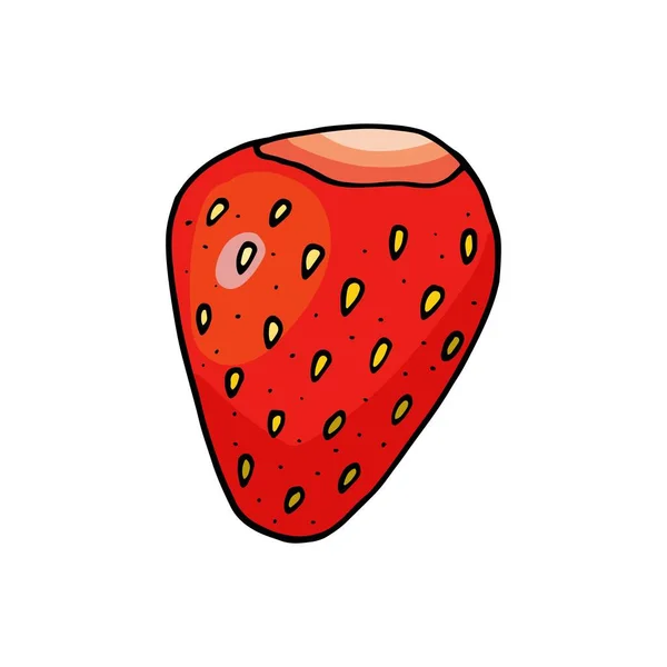 Ilustración Vectorial Fresas Dulces Mano Dibujado Dibujos Animados Doodle Dibujo — Vector de stock