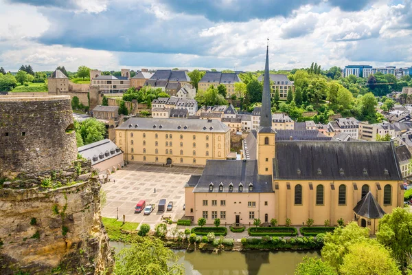 Vista Iglesia Saint Jean Gard Con Abadía Ciudad Luxemburgo — Foto de Stock