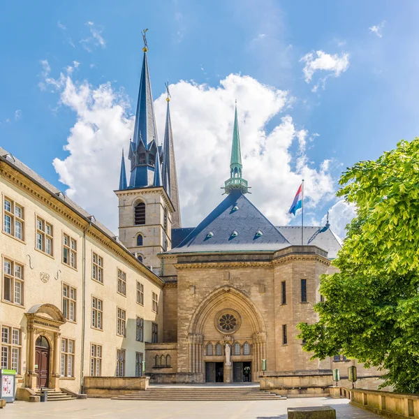 Widok Katedrę Notre Dame Luxembourg City — Zdjęcie stockowe