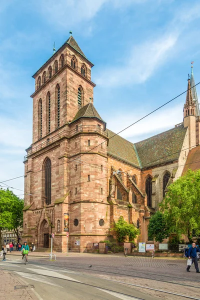 Strasbourg Francia Mayo 2018 Vista Iglesia San Pedro Vieux Estrasburgo —  Fotos de Stock