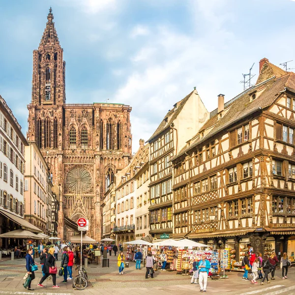 Strasbourg Francia Mayo 2018 Vista Catedral Notre Dame Estrasburgo Estrasburgo — Foto de Stock