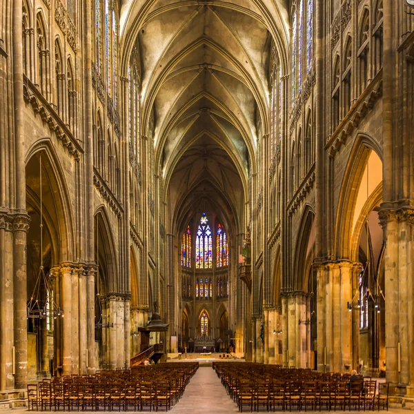 Metz Francie Možná 2018 Pohled Sbor Katedrály Svatého Stephens Metz — Stock fotografie