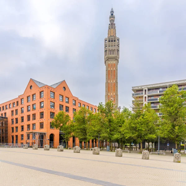 Vista Municipio Lilla Con Torre Campanaria Francia — Foto Stock