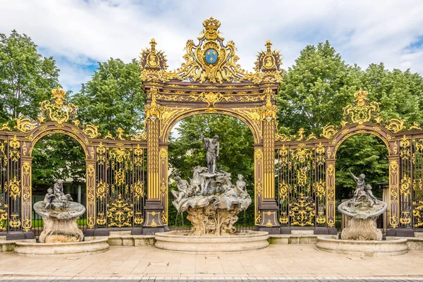 Vue Fontaine Neptun Sur Place Stanislas Nancy France — Photo