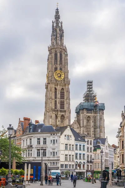 Αμβέρσα Βέλγιο Μπορεί 2018 Στους Δρόμους Της Αμβέρσας Καμπάνα Πύργος — Φωτογραφία Αρχείου