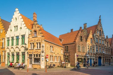Bruges, Belçika - 20,2018 - Bruges, sokaklarında olabilir. Bruges tarihi kent merkezine, önde gelen bir dünya mirası Site Unesco olduğunu.