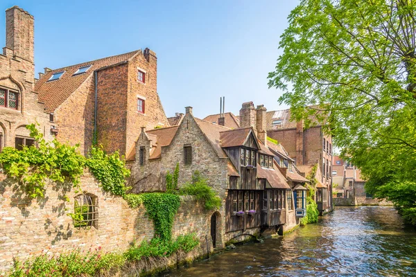 Canal Rozenhoedkaai Ponte Bonifacius Bruges Bélgica — Fotografia de Stock