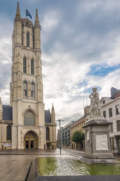 Ghent Belçika 2018 Manzaraya Ghent Saint Bavo Katedrali Olabilir Ghent — Stok fotoğraf