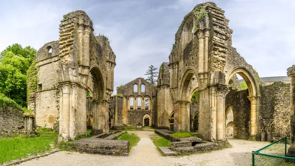 Vista Las Ruinas Del Monasterio Devant Orval Villers Bélgica — Foto de Stock