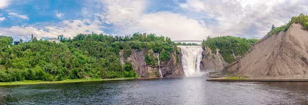 Vista Panorâmica Montmorency Cai Uma Distância Quebec Canadá — Fotografia de Stock