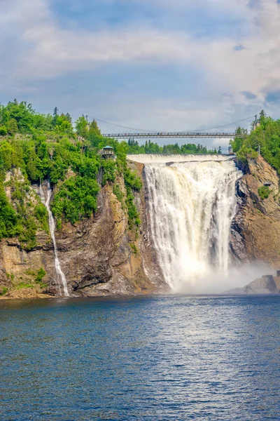 View Montmorency Falls Distance Quebec Canada — Stock Photo, Image