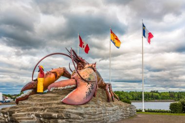 Istakoz heykel şehir Shediac - Kanada girişine yakın