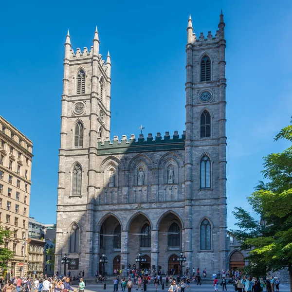 Montreal Canada Junho 2018 Vista Para Basílica Notre Dame Montreal — Fotografia de Stock