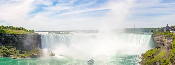 Panoramautsikt Hoseshoe Falls Niagarafallen Kanada — Stockfoto