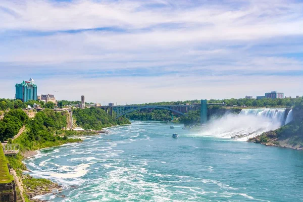 Niagara Falls Canada June 2018 View Rainbow International Bridge Niagara — Stock Photo, Image