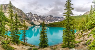 View at the Moraine Lake in Canadian Rocky Mountains near Banff clipart