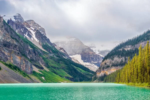 Visa Den Lake Louise Nationalparken Klippiga Bergen Nära Banff Kanada — Stockfoto