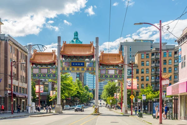 Vancouver Canada July 2018 Gate Chinatown Streets Vancouver Vancouver Coastal — Stock Photo, Image