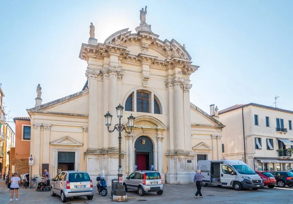 Chioggia Italia Settembre 2018 Veduta Sulla Chiesa Sant Andrea Vie — Foto Stock