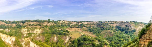 Панорамний Вид Місто Lubriano Від Чивіта Bagnoregio Італія — стокове фото