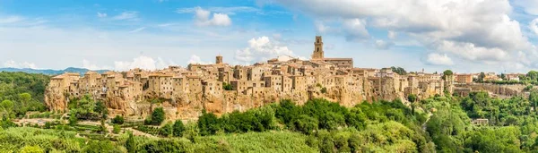 Vista Panorámica Del Casco Antiguo Pitigliano Toscana Italia — Foto de Stock