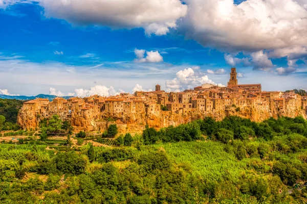 Bekijken Van Oude Stad Van Pitigliano Toscane Italië — Stockfoto