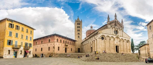 Massa Marittima Itália Setembro 2018 Vista Panorâmica Catedral São Cerbônio — Fotografia de Stock