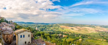 Montepulciano, İtalya Tuscany doğadan panoramik manzaraya
