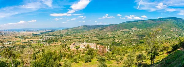 Panoramisch Uitzicht Aard Van Tuscany Van Cortona Stad Italië — Stockfoto