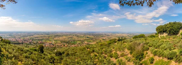 Панорамный Вид Окрестности Тосканы Города Кортона Италия — стоковое фото