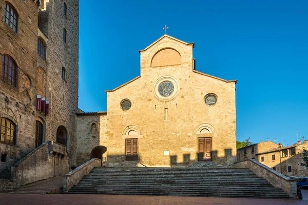 View Cathedral Santa Maria Assunta Place Duomo San Gimignano Italy — Stock Photo, Image