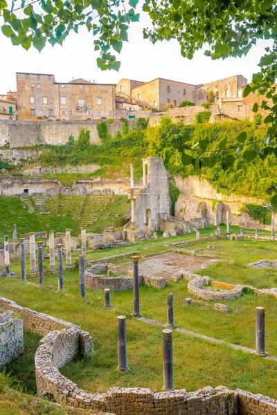 Blick Auf Das Antike Theater Von Volterra Italien Toskana — Stockfoto