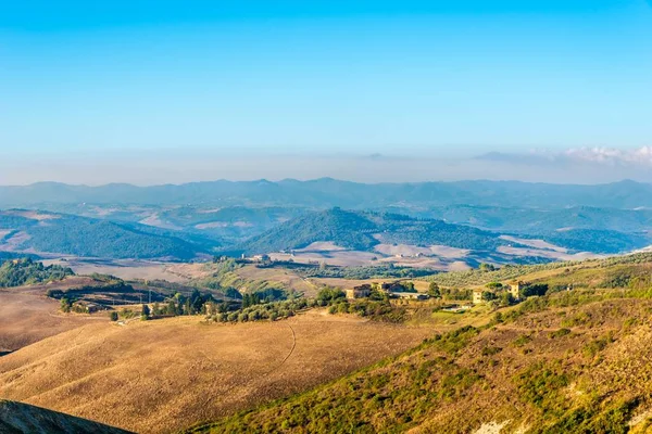 Ochtend Uitzicht Het Platteland Buurt Van Volterra Toscane Italië — Stockfoto