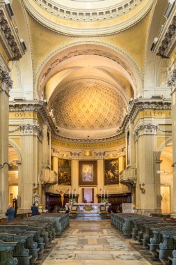 Ravenna, İtalya - Eylül 24,2018 - Ravenna İsa Mesih'in dirilişi iç katedral. Ravenna Emilia-Romagna Ravenna eyaletinin başkentidir.