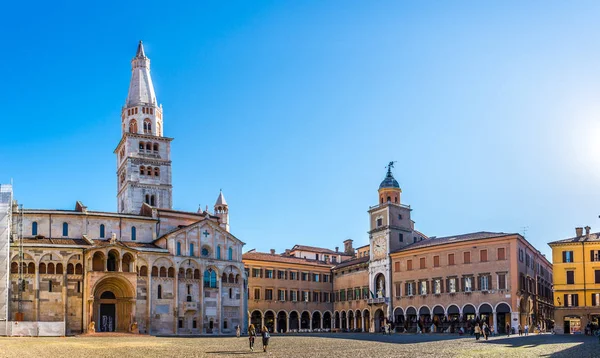 Modena Italia Settembre 2018 Veduta Sul Posto Grande Con Torre — Foto Stock