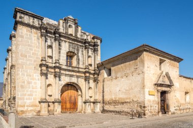 Antigua Guatemala Capuchin kilise ve manastır görünümü