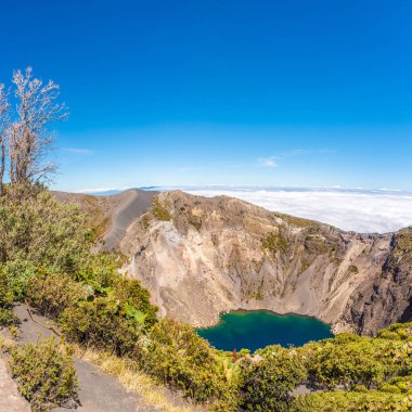 View to the Crater of Irazu Volcano at Irazu Volcano National Park in Costa Rica clipart