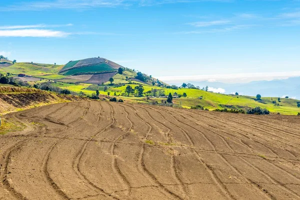 View at the fields and meadows near road to Irazu Volcano National Park in Costa Rica — Stock Photo, Image