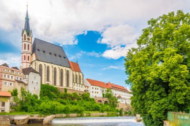 Cesky Krumlov'daki Saint Vitus Katedrali'nin manzarası - Çek Cumhuriyeti