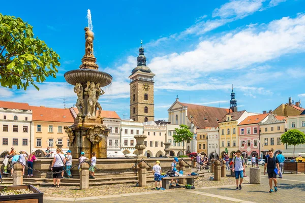 Sur la place principale de Ceske Budejovice en République tchèque . — Photo